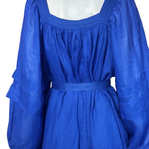 Banana Republic Royal Blue Midi Ramie Long Sleeve Dress Size XL - Picture 7 of 12